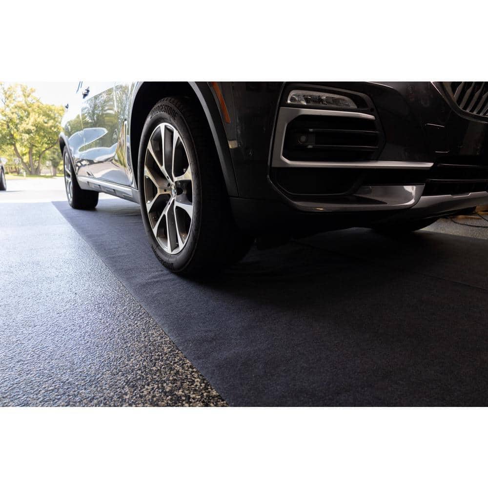 Charcoal 20' x 7'4" Waterproof Garage Floor Mat with Double Sided Tape