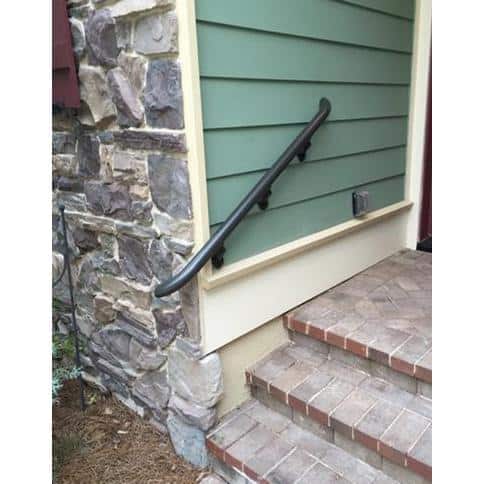 Charcoal Bronze Aluminum Round Handrail with Curved Ends, 4 ft.