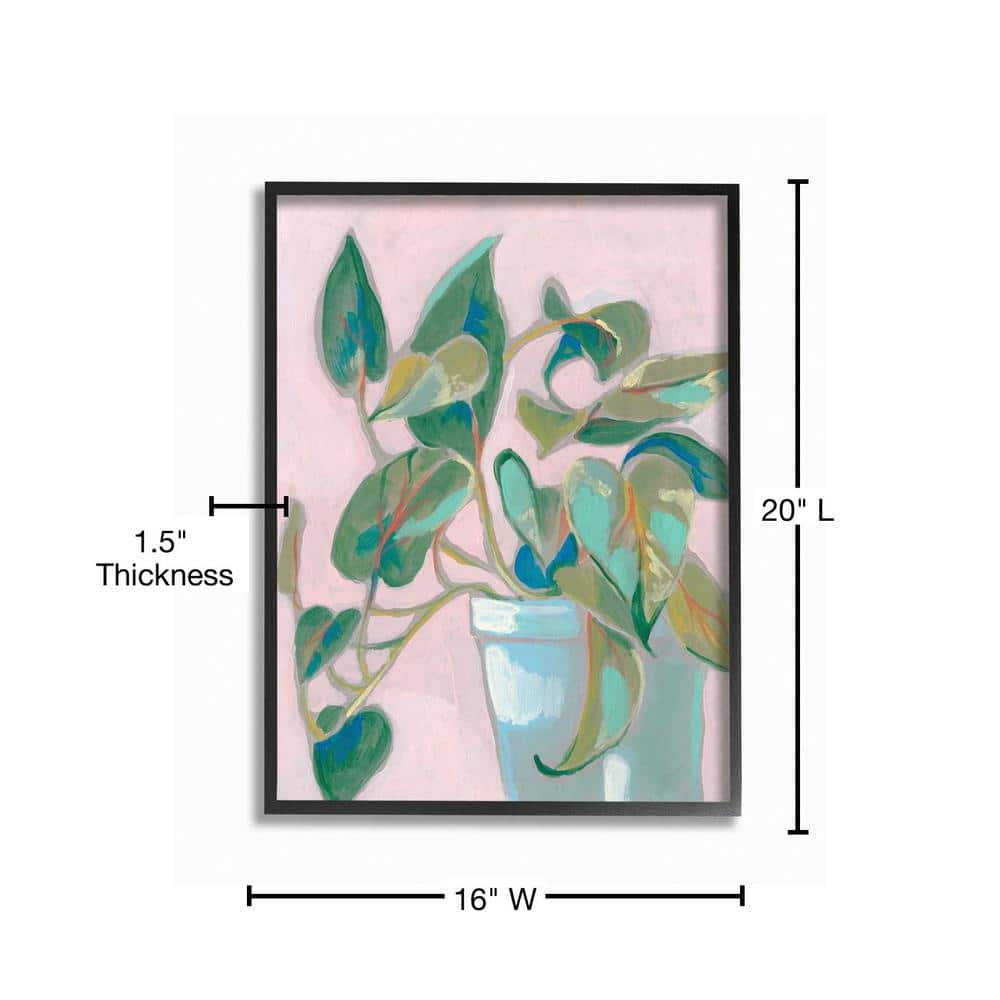 Green and Pink Abstract Plant Canvas Print for Kids