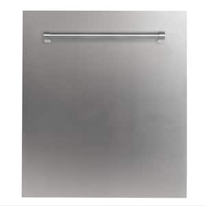 ZLINE 24" Stainless Steel Top Control Dishwasher with Stainless Steel Tub and Traditional Style Handle, 40dBa