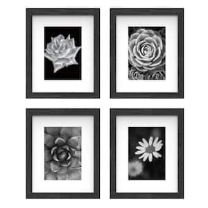 8 in. x 10 in. Matted to 5 in. x 7 in. Black Gallery Wall Picture Frame (Set of 4)