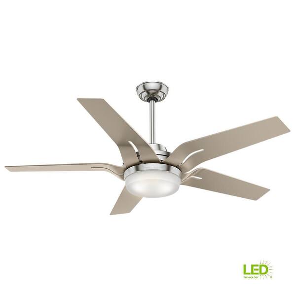 Casablanca Correne LED 56-in Brushed Nickel Indoor Ceiling Fan with Remote (5-Blade)