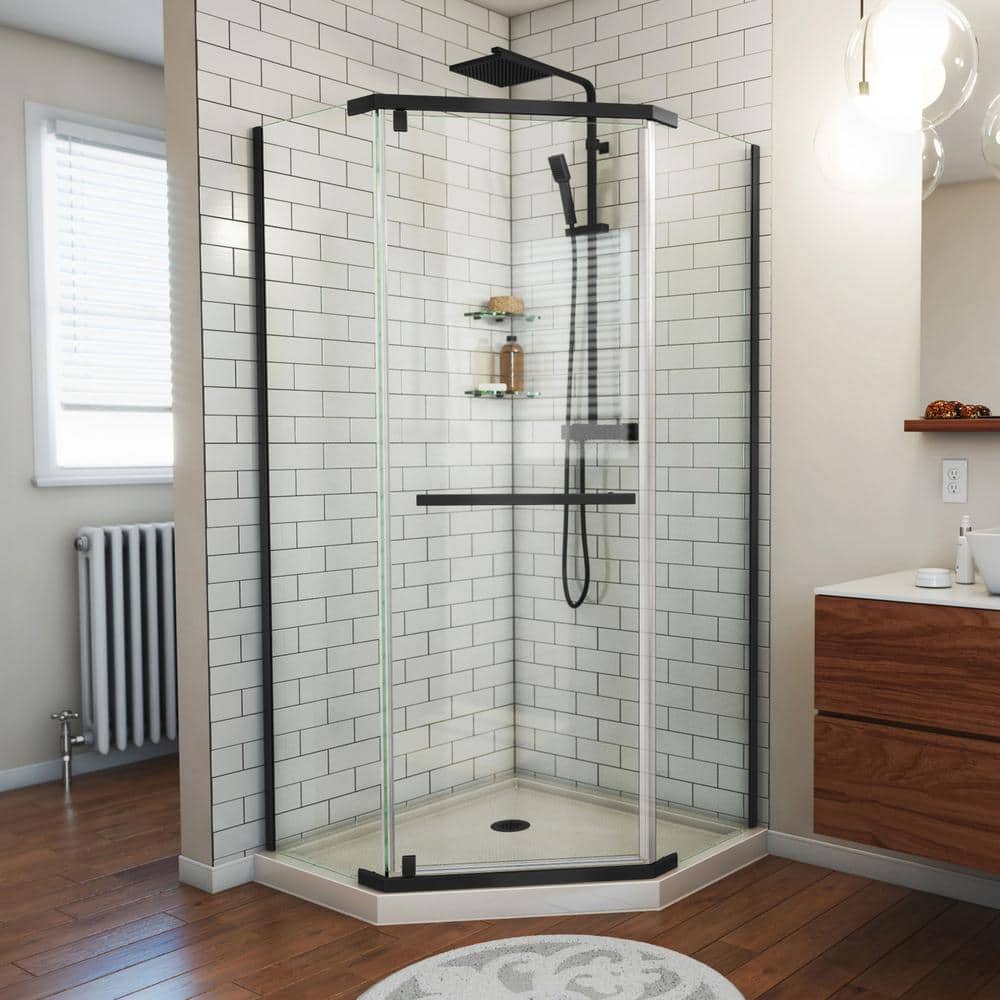 Prism 42" Frameless Neo-Angle Shower Enclosure with Brushed Nickel Hardware