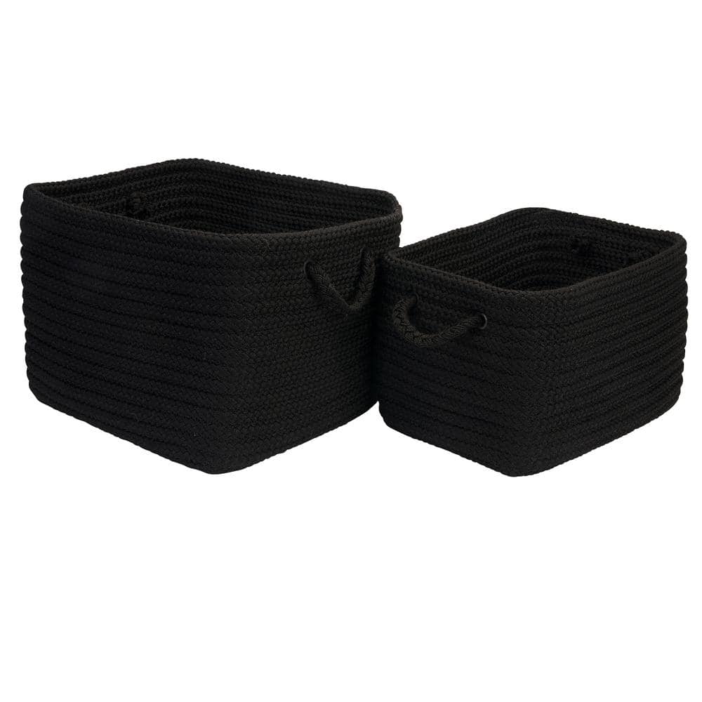 Modern Mudroom Polypropylene Storage in Ebony (Set of 2)