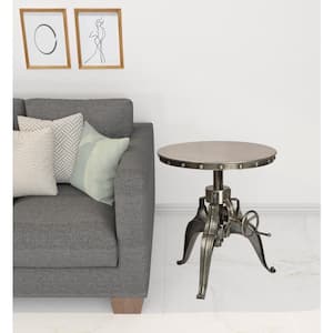 Charlie 22 in. Silver Round Metal End Table