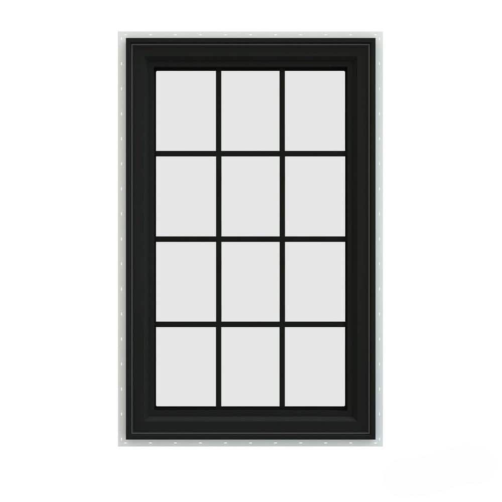 30 in. x 48 in. V-4500 Series Bronze FiniShield Vinyl Left-Handed Casement Window with Colonial Grids/Grilles price history on PriceWatchPro