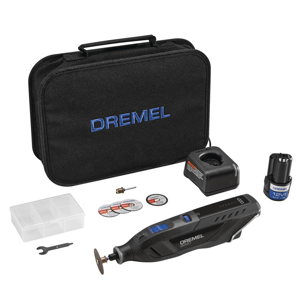 forræder banner høst Dremel 8260 12VLi-Ion Variable Speed Cordless Smart Rotary Tool with  Brushless Motor,5 accessories,3Ah Battery,Charger,Tool Bag 8260-5 - The  Home Depot