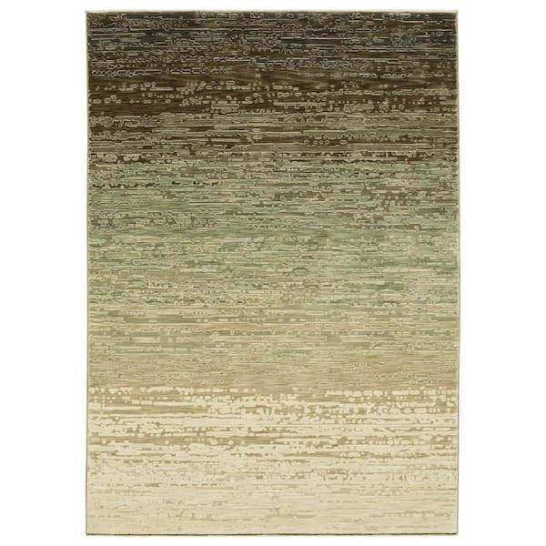 10 ft. x 13 ft. Blue, Green Abstract Washable Area Rug