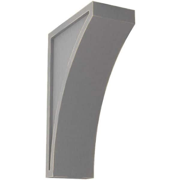 Ekena Millwork 3 in. x 10 in. x 6-1/2 in. Pebble Grey Large Lawson Wood Vintage Decor Corbel