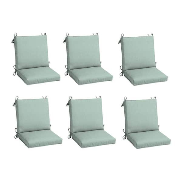 Hampton Bay 17 in. W x 20 in. D CushionGuard Mid Back Universal Outdoor Cushion in Seabreeze (Set of 6)