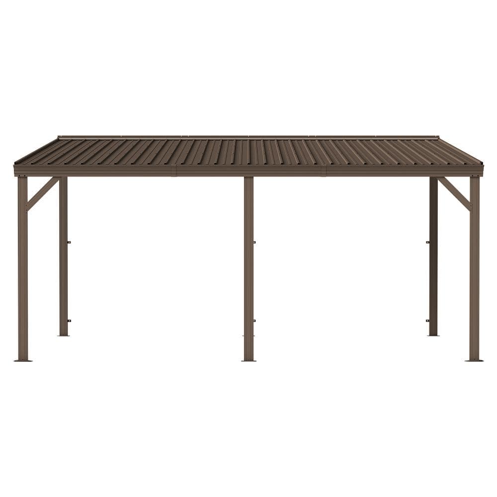 12*16 FT Brown Expandable Lean to Gazebo Pergola with Gutters and Galvanized Steel Roof price history on PriceWatchPro