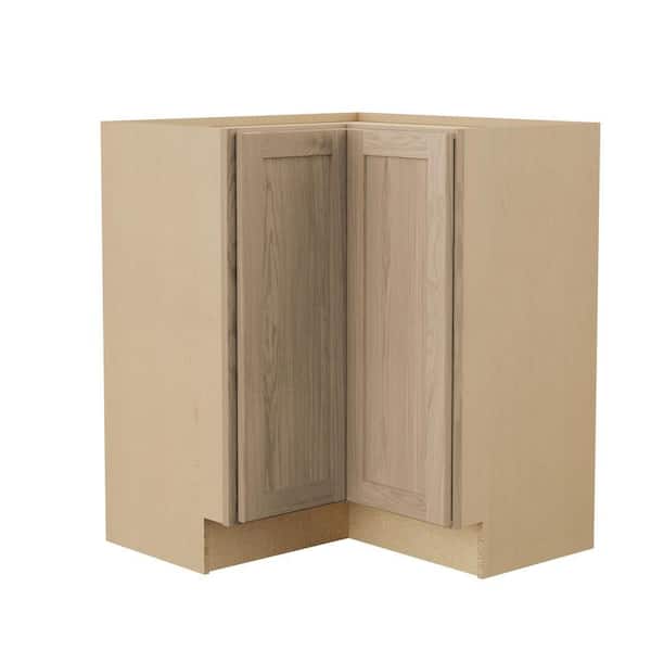 Sinclair 36 in. W x 16.5 in. D x 34.5 in. H Assembled Kitchen Corner Lazy Susan Base Cabinet in Shaker Light Oak