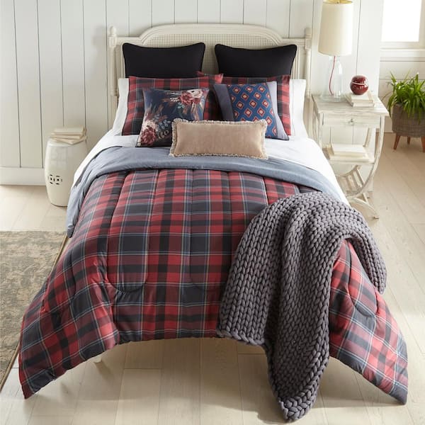 DONNA SHARP Tartan 3-Piece Multicolor King Polyester Comforter Set