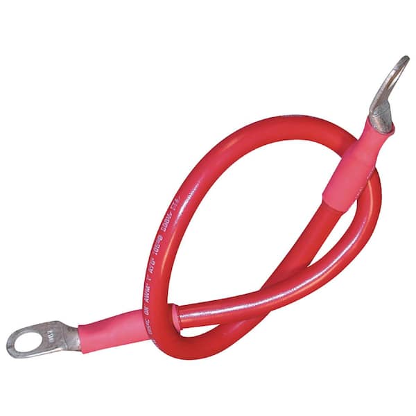 Seachoice Tinned Copper Battery Assembly, 4 AWG, Red, 2 ft.