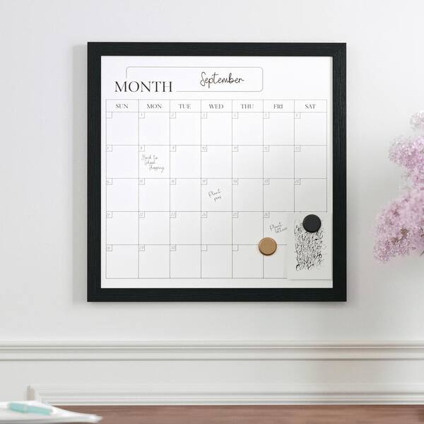 MARTHA STEWART Black Woodgrain 18 martha-stewart-black-woodgrain-18-w-x-5-d-x-18-h-wall-calendar-marker-board-br-pm-mwp-4545-bk-ms-the-home-depot