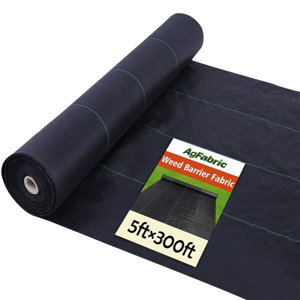 Agfabric 5 ft. x 300 ft. Landscape Ground Cover 3.2 oz. Heavy PP Woven Weed Barrier Soil Erosion Control and UV Stabilized