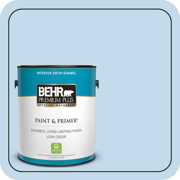 BEHR PREMIUM PLUS 1 gal. #M520-2 After Rain Satin Enamel Low Odor Interior Paint & Primer