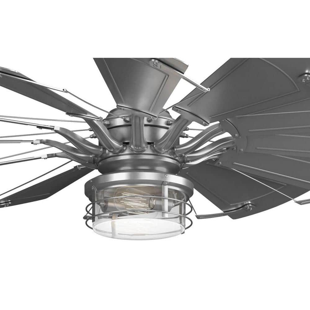 Antique Nickel 12" LED Semi-Flush Ceiling Light with Clear Glass Shade