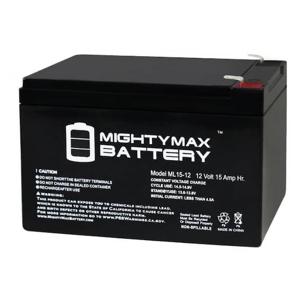 MIGHTY MAX BATTERY 12V 15AH F2 SLA Battery Replacement for Wagan 2485 Power Dome NX
