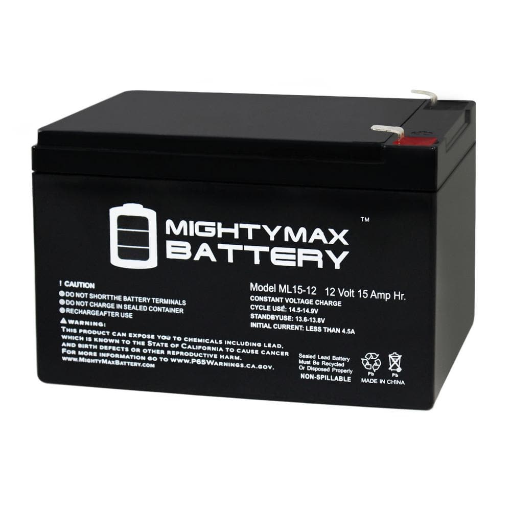 Oorzaak Mars Aanleg MIGHTY MAX BATTERY 12 -Volt 15 Ah Rechargeable F2 Terminal Sealed Lead Acid  (SLA) Battery ML15-12 - The Home Depot