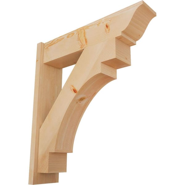 Ekena Millwork 8 in. x 34 in. x 30 in. Merced Traditional Smooth Douglas Fir Outlooker