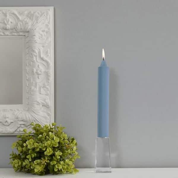 ROOT CANDLES Smooth Collenette 9 in. Williamsburg Blue Unscented Taper Candle (Set of 4)