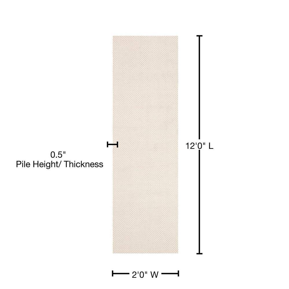 Ivory Coastline 27'' Handwoven Wool and Synthetic Braided Runner Rug