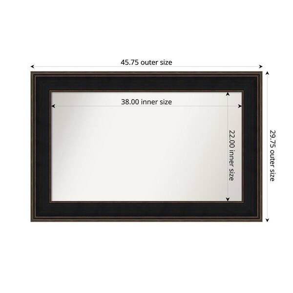 Amanti Art Mezzanine Espresso 45.75 in. x 29.75 in. Custom Non-Beveled ...