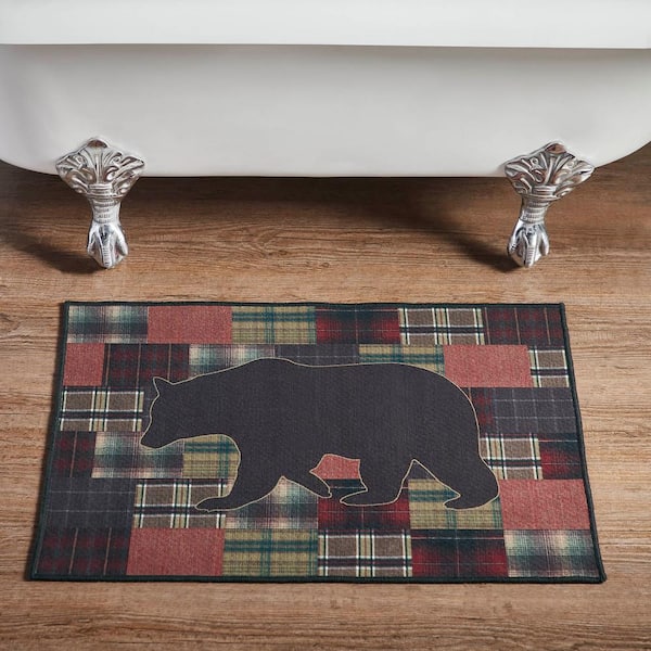 VHC BRANDS Wyatt 20 in. W x 30 in. L Multi Bear Polyester Bathmat