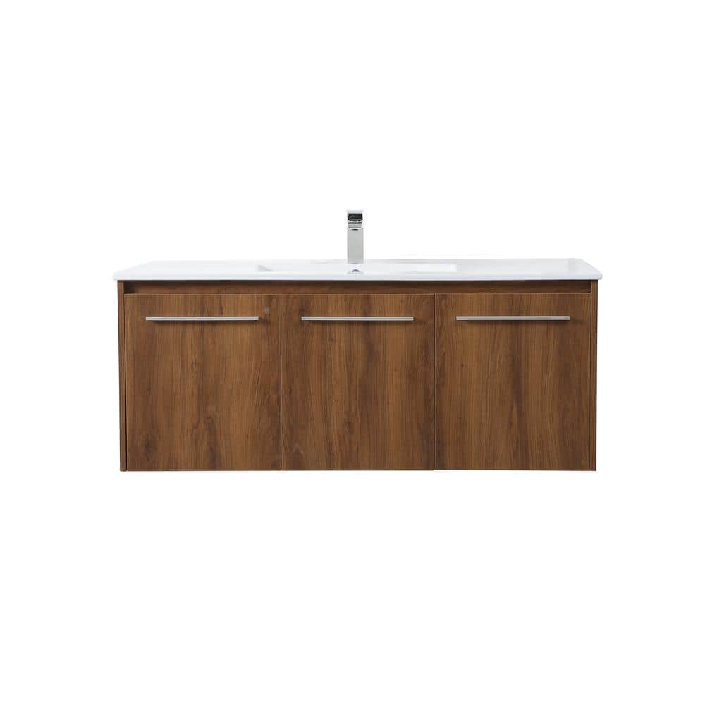 Simply Living 48 in. W x 18.31 in. D x 19.69 in. H Bath Vanity in Walnut Br