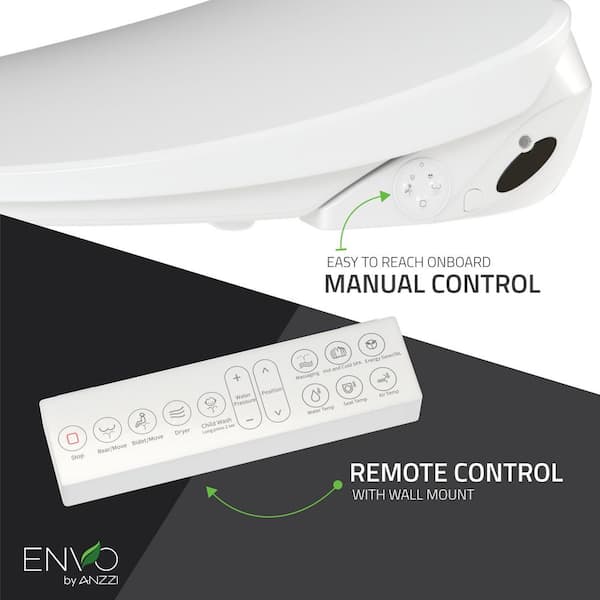 ANZZI Dive Smart Electric Bidet Toilet Seat with Remote Control and Heated Seat