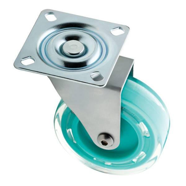 Liberty 3 in. Teal Swivel Plate Caster with 110 lb. Load Rating