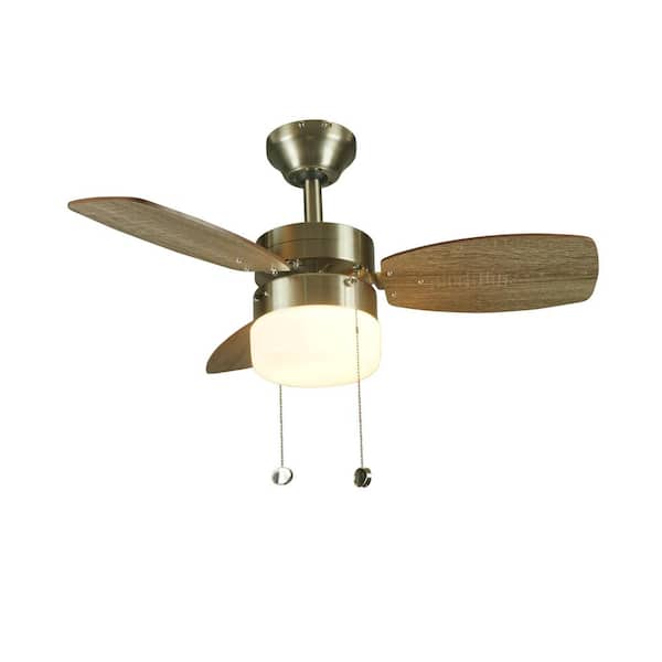 Hampton Bay Triplicity 30 in. Indoor Brushed Nickel Ceiling Fan with Light