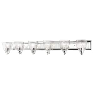 Thacher 48 in. 6-Light Polished Chrome Vanity Light with Clear Glass