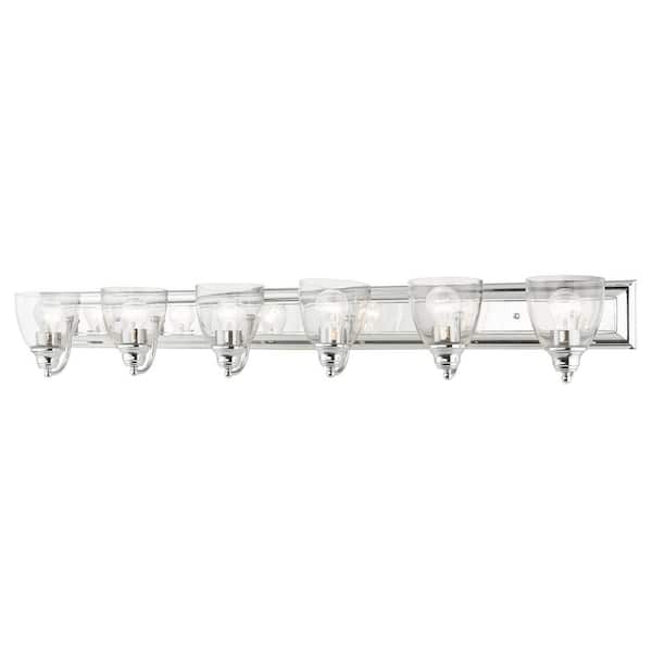 AVIANCE LIGHTING Thacher 48 in. 6-Light Polished Chrome Vanity Light with Clear Glass