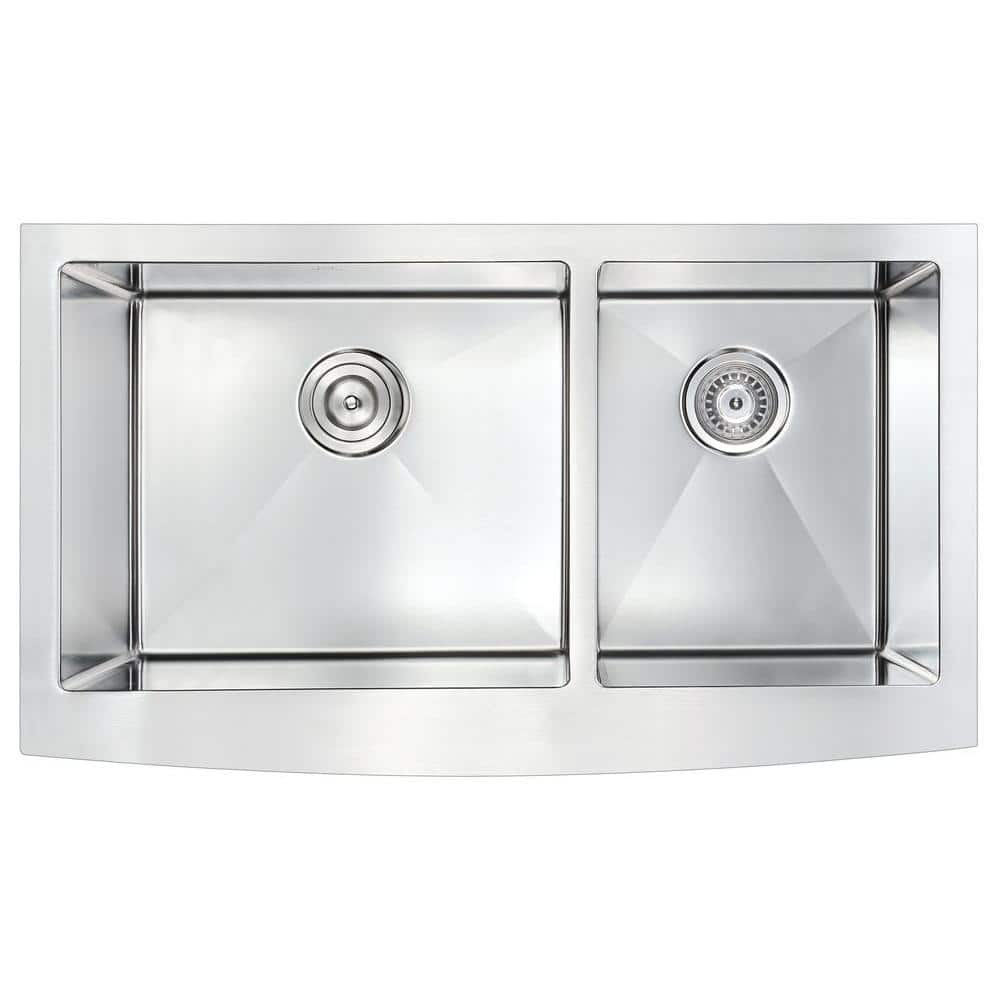 Elysian 33" Stainless Steel Double Bowl Farmhouse Sink