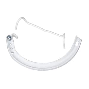 6 in. High Gloss White Half Round Aluminum Hanger #10 Circle with Spring Clip, Nut and Bolt