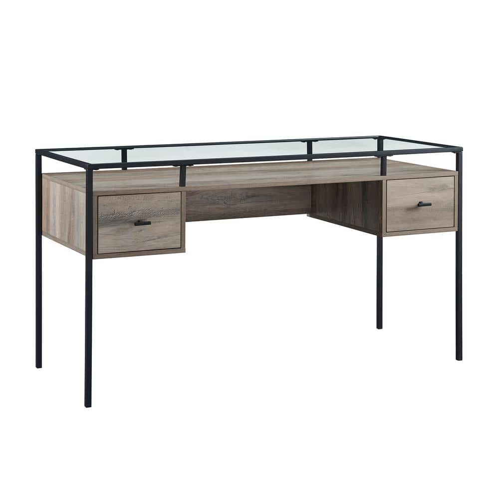 Walker Edison Furniture Company 56 in. Grey Wash Rectangular