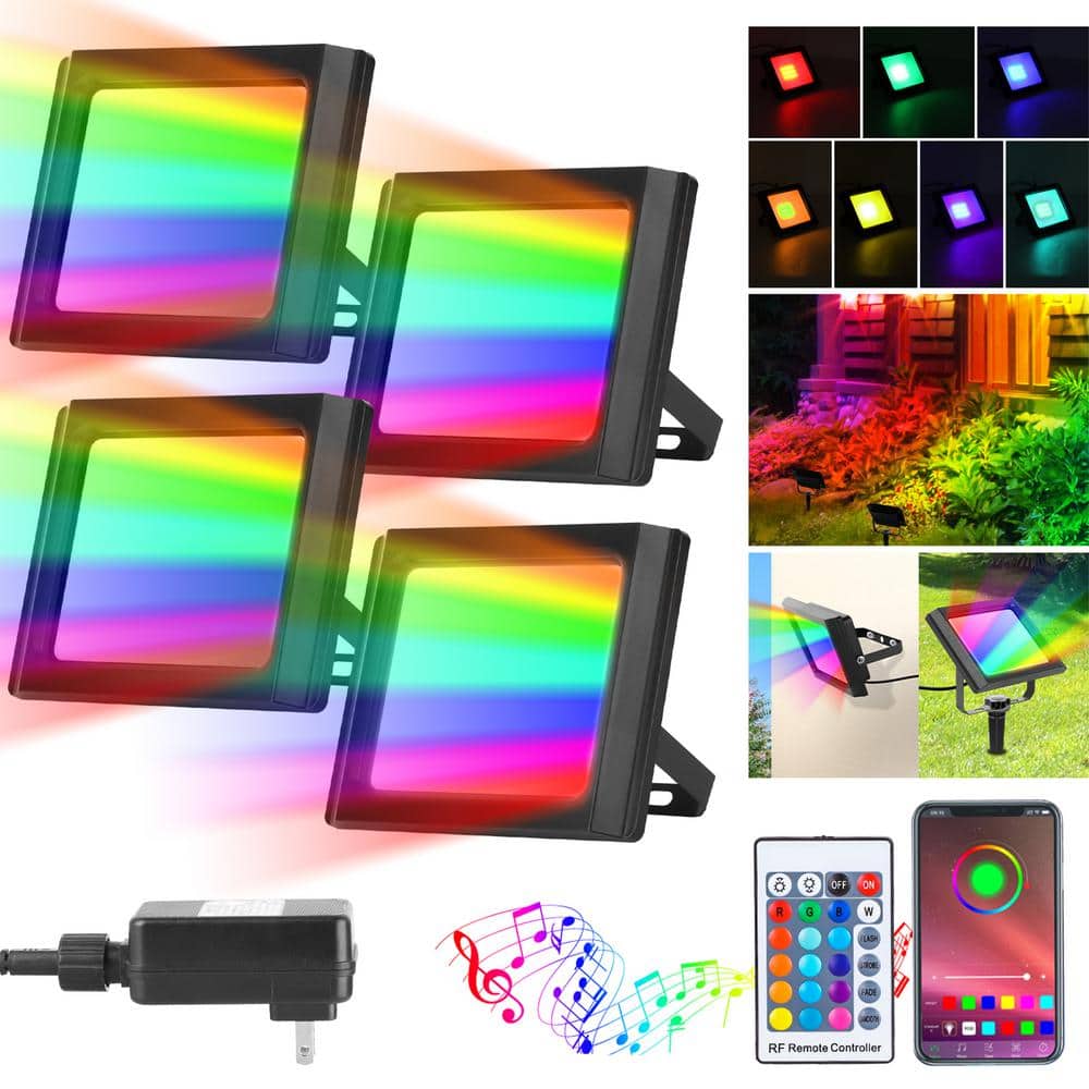 15W RGB Landscape Lights Bluetooth - LED Colored Low Voltage Landscape