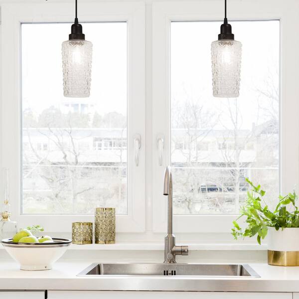 Glass jug store pendant light