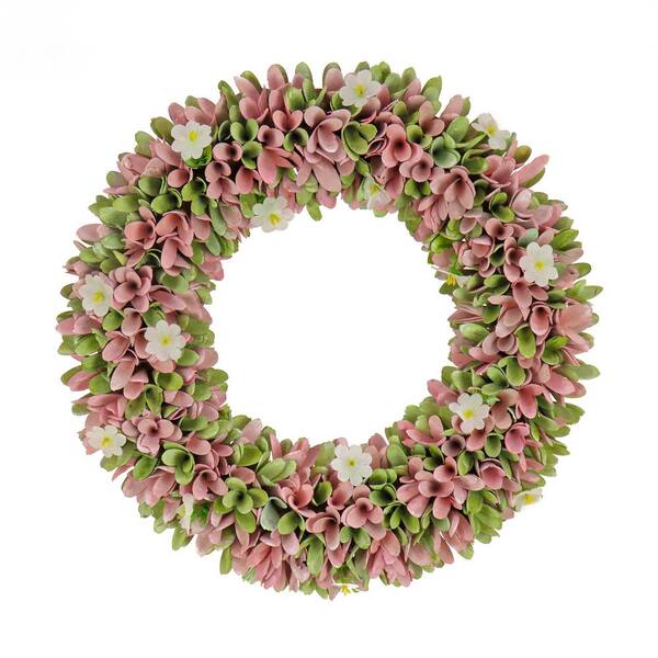 National Tree Company 18 in. Spring Pink Floral Artificial Wreath