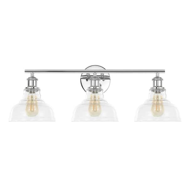 Calyna 27 in. 1-Light Chrome Wall Sconce