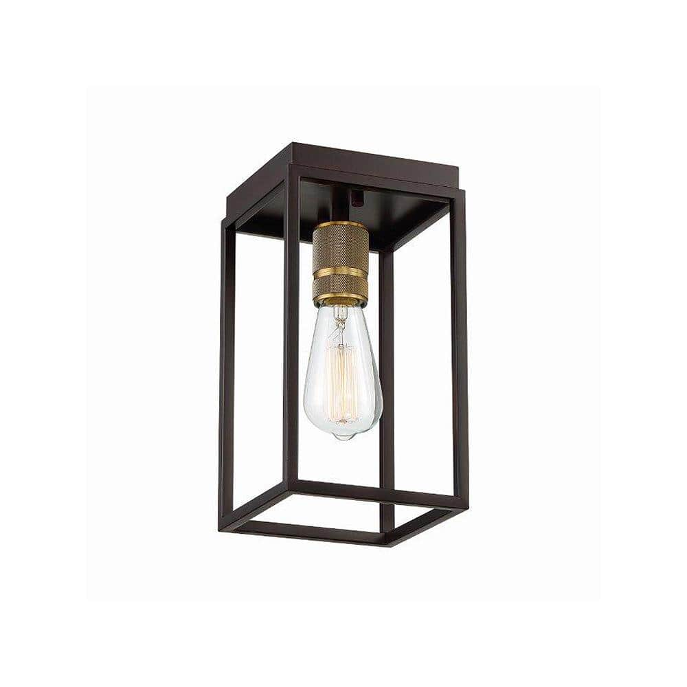 Cordelia Lighting 6 in. 1-Light Artisan Bronze Flush Mount Light 2639-313 -  The Home Depot