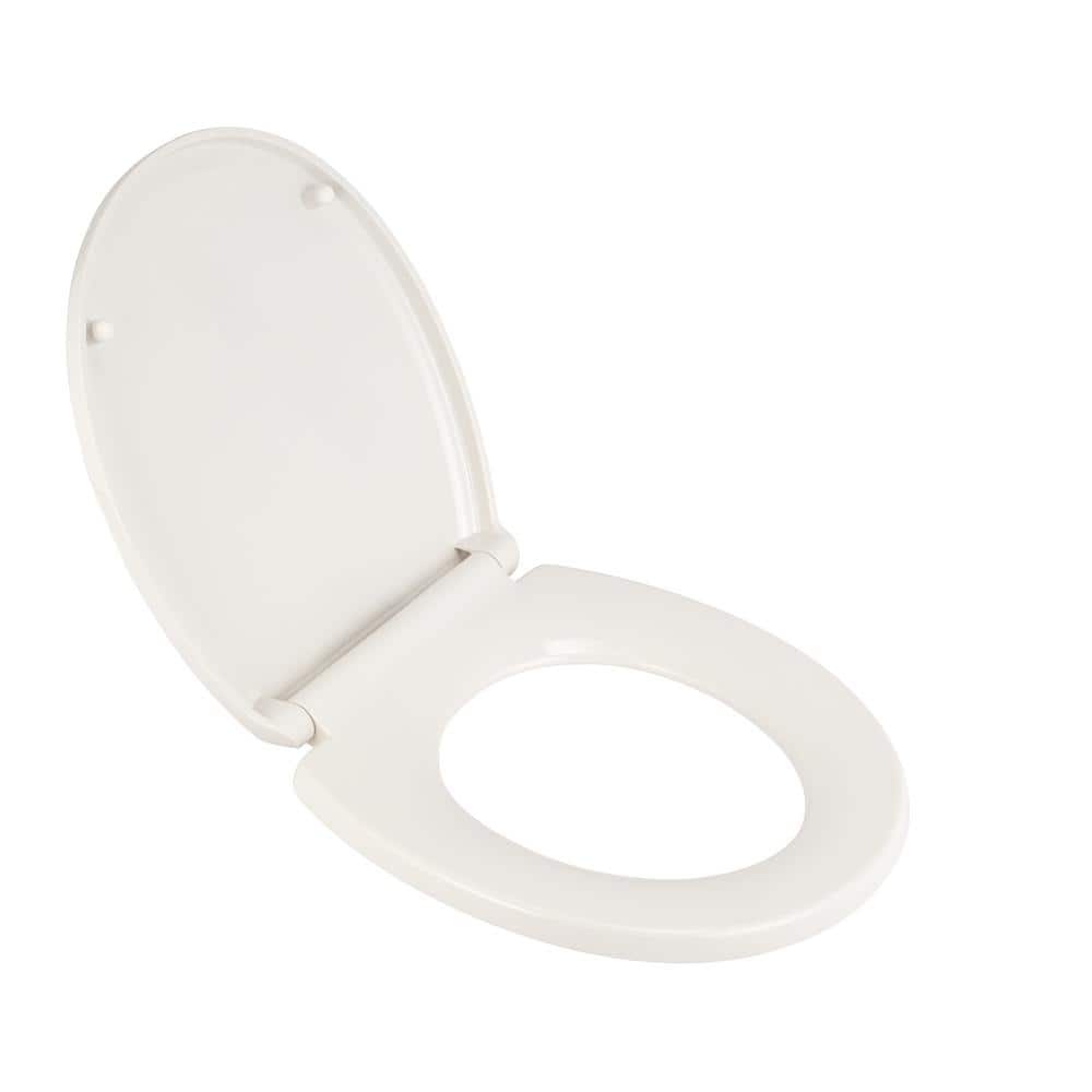 Traditional Slow-Close EverClean Round Closed Front Toilet Seat in White