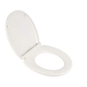 Traditional Slow-Close EverClean Round Closed Front Toilet Seat in White