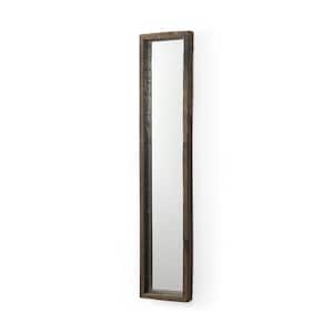 Gervaise 12 in. W x 59 in. H Brown Wood Rectangular Wall Mirror