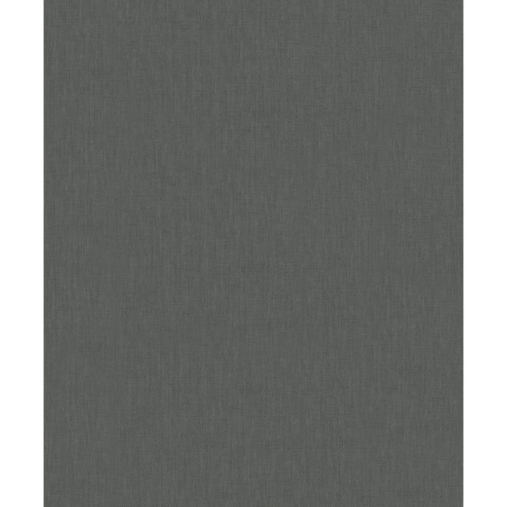 Plain Linen Texture Effect Dark Grey Matte Finish Vinyl on Non-Woven Non-Pa