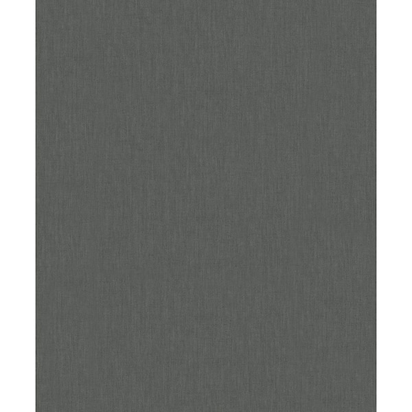 Unbranded Plain Linen Texture Effect Dark Grey Matte Finish Vinyl on Non-Woven Non-Pasted Wallpaper Roll