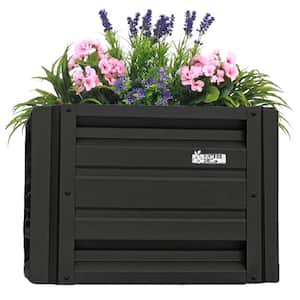 24 inch by 24 inch Square Stealth Black Metal Planter Box