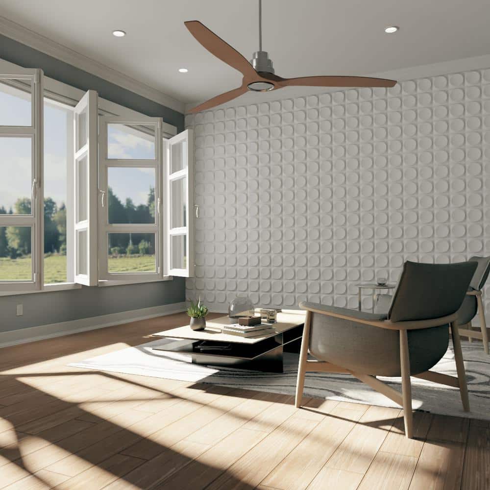 White Textured PVC 3D Decorative Wall Panel 11.88" x 11.88"